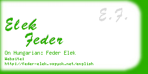 elek feder business card